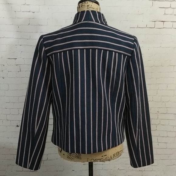 BANANA REPUBLIC Striped Tailored Crop Jacket - Picture 6 of 8